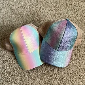 Kids Rainbow Glitter Trucker Hats